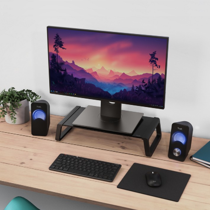 Supporto per Monitor - Trust Monta - in Vetro Temperato - Nero