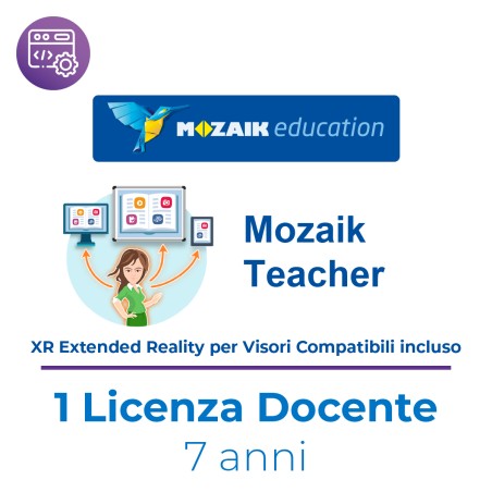 Mozaik TEACHER – Licenza Utente/Docente - Abbonamento 7 Anni – Multipiattaforma – Inclusa XR Extended Reality - Italiano