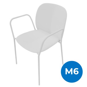 Sedia con Braccioli in Tecnopolimero - Bianco - h45 cm