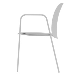 Sedia con Braccioli in Tecnopolimero - Bianco - h45 cm 2