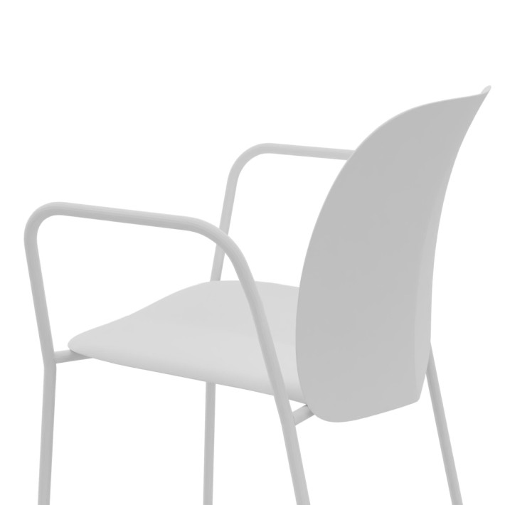 Sedia con Braccioli in Tecnopolimero - Bianco - h45 cm