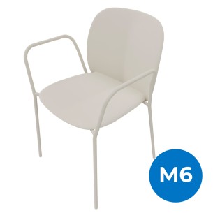 Sedia con Braccioli in Tecnopolimero - Grigio Tortora - 45cm