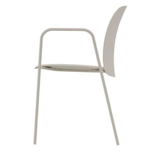 Sedia con Braccioli in Tecnopolimero - Grigio Tortora - 45cm 2