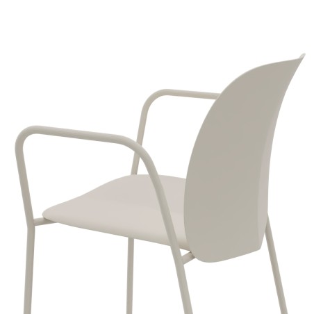 Sedia con Braccioli in Tecnopolimero - Grigio Tortora - 45cm