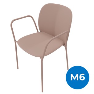 Sedia con Braccioli in Tecnopolimero - Marrone - h45 cm