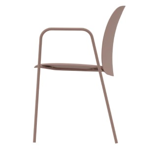 Sedia con Braccioli in Tecnopolimero - Marrone - h45 cm 2