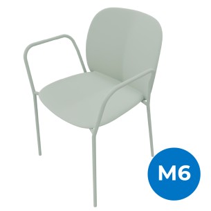 Sedia con Braccioli in Tecnopolimero - Verde Salvia - h45 cm