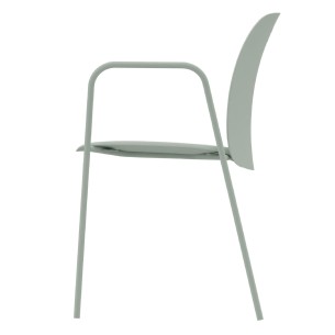 Sedia con Braccioli in Tecnopolimero - Verde Salvia - h45 cm 2