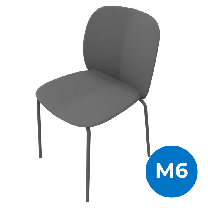 Sedia Mentha in Tecnopolimero - Grigio Antracite - h45 cm