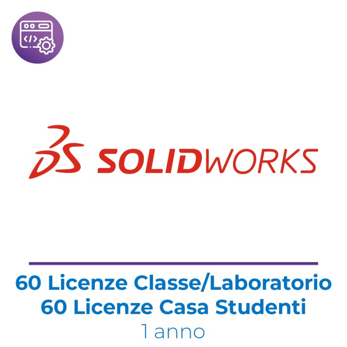 SOLIDWORKS EDU Edition Network Package - 60 Utenti in Classe/Laboratorio + 60 licenze per Studenti a casa - 1 Anno