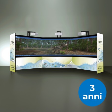 Tripla Parete Immersiva Interattiva con Casse Audio e Microfono - 3 ANNI di Licenza - Installazione Standard Inclusa