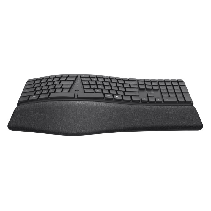Tastiera IT - Trust Keyra - Ergonomica MultiDispositivo - Wireless - Nero