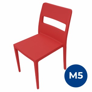 Sedia Sai in Tecnopolimero - Altezza Seduta 42 cm - Colore Scocca Rosso