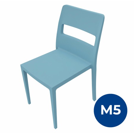 Sedia Sai in Tecnopolimero - Altezza Seduta 42 cm - Colore Scocca Azzurro