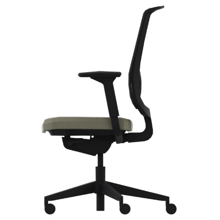 Sedia Operativa Reply Air su Ruote - Colore Sedile Green Olive ST124 - Colore Schienale/Struttura Nero - No Poggiatesta