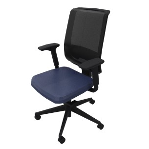 Sedia Operativa Reply Air su Ruote - Colore Sedile Dark Blue ST121 - Colore Schienale/Struttura Nero - No Poggiatesta