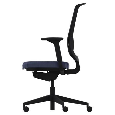 Sedia Operativa Reply Air su Ruote - Colore Sedile Dark Blue ST121 - Colore Schienale/Struttura Nero - No Poggiatesta