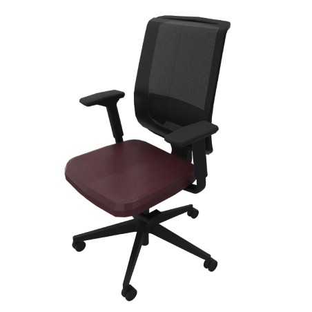 Sedia Operativa Reply Air su Ruote - Colore Sedile Red ST120 - Colore Schienale/Struttura Nero - No Poggiatesta