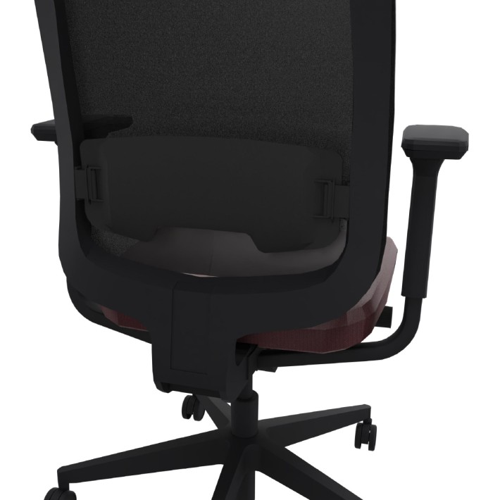 Sedia Operativa Reply Air su Ruote - Colore Sedile Red ST120 - Colore Schienale/Struttura Nero - No Poggiatesta