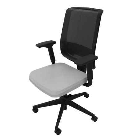 Sedia Operativa Reply Air su Ruote - Colore Sedile Light Grey ST101 - Colore Schienale/Struttura Nero - No Poggiatesta