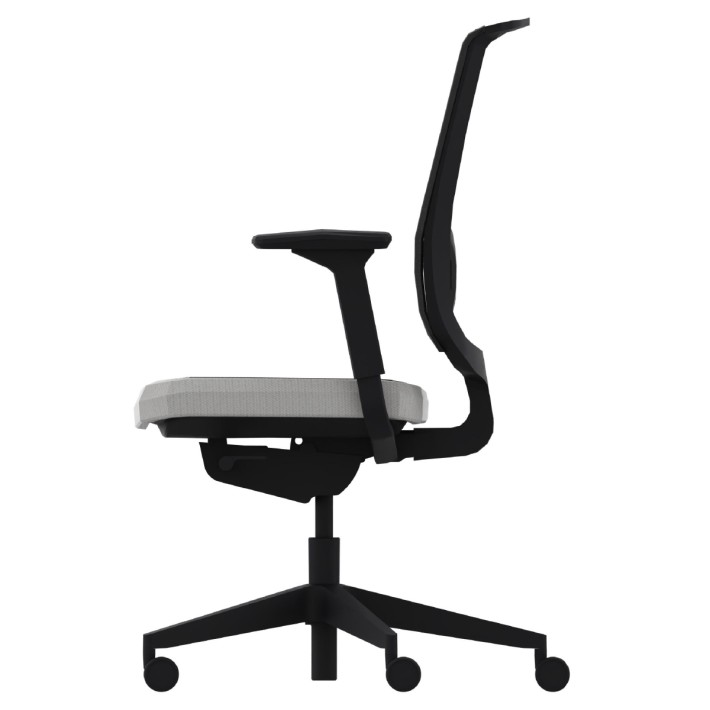Sedia Operativa Reply Air su Ruote - Colore Sedile Light Grey ST101 - Colore Schienale/Struttura Nero - No Poggiatesta