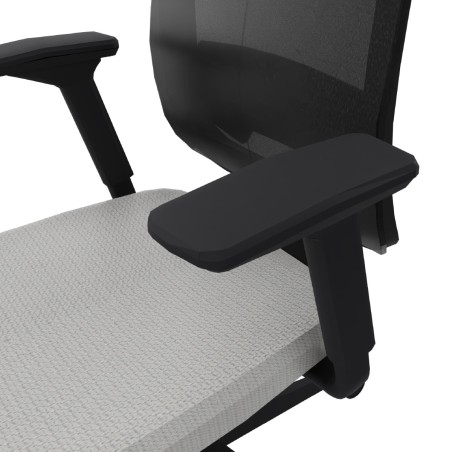 Sedia Operativa Reply Air su Ruote - Colore Sedile Light Grey ST101 - Colore Schienale/Struttura Nero - No Poggiatesta