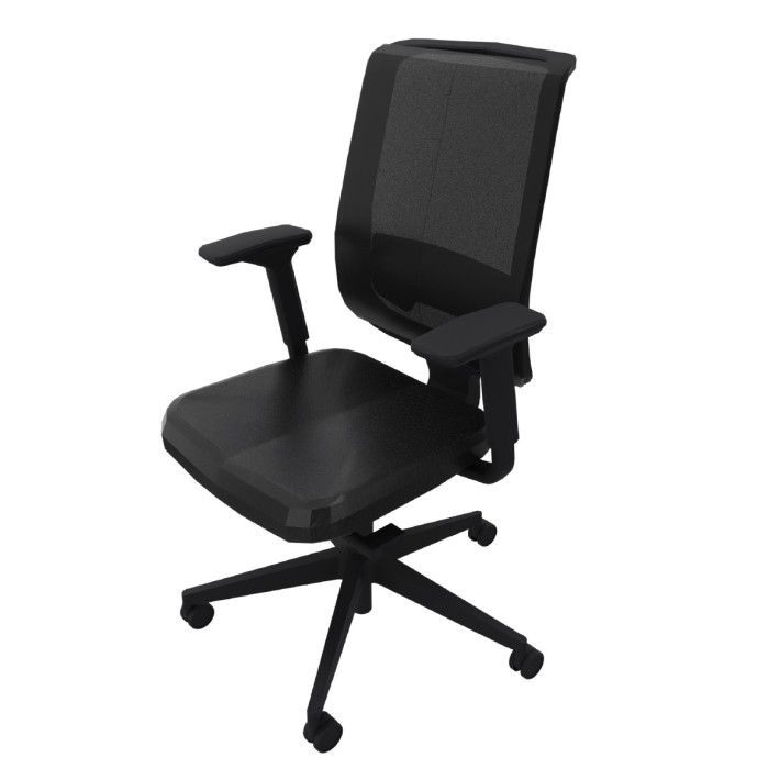 Sedia Operativa Reply Air su Ruote - Colore Sedile/Schienale Black ST104 - Colore Struttura Nero - No Poggiatesta