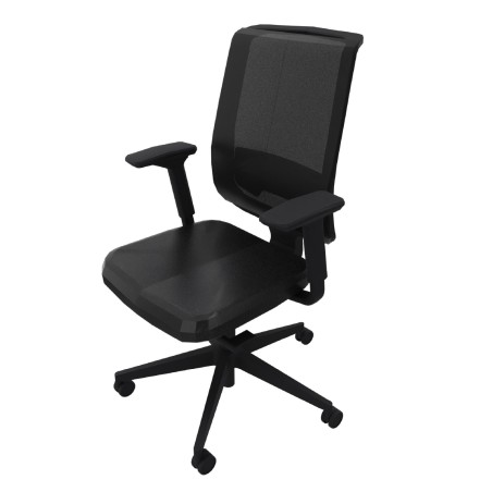 Sedia Operativa Reply Air su Ruote - Colore Sedile/Schienale Black ST104 - Colore Struttura Nero - No Poggiatesta