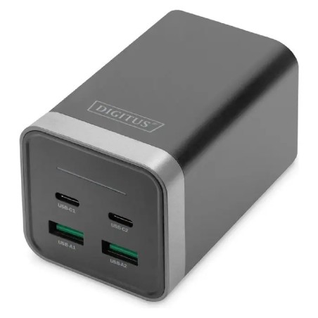 Adattatore di Ricarica USB a 4 Porte (2x USB-C, 2x USB-A) - Universale - 150 W - Tecnologia GaN - Nero/Argento