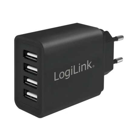 Caricabatterie con 4 Porte USB ( 1x USB-C, 3x USB-A) - 27 W - Nero