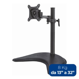 Braccio per Monitor o Tv - da Tavolo - con Base per Video - da 13" a 32" - fino a 8 kg