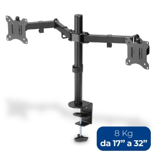 Supporto per Monitor - Fissaggio a Incastro Doppio - da 17" a 32" - fino a 8 kg