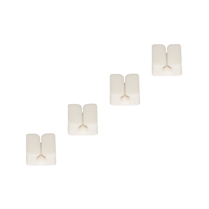 Kit 4 Pezzi Singoli - Supporti per Gestione Cavi - Bianco - Altezza 1 cm