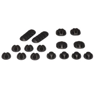 Kit da 16 Pezzi - Supporti per Gestione Cavi - Nero