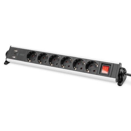 Multipresa Office - a 6 Posti - con 3 Porte Usb