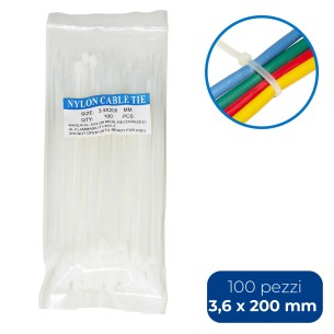 Confezione 100 Fascette Serracavi - mm 3,6x200