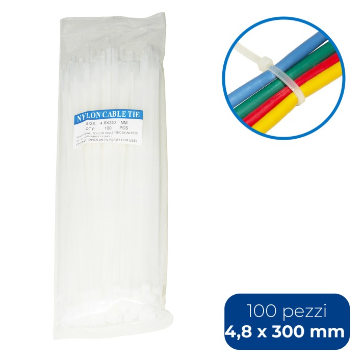 Confezione 100 Fascette Serracavi - mm 4,8x300
