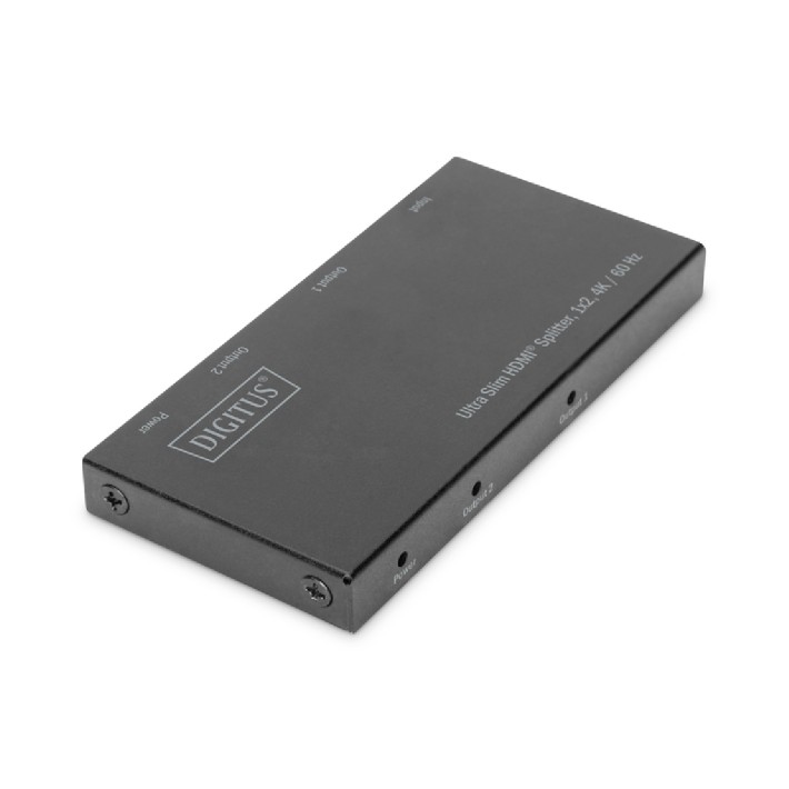 Splitter HDMI - Ultra Slim - 1x2 - 4K/60 Hz - HDR - HDCP 2.2 - 18 GBPS - con Micro Usb Power
