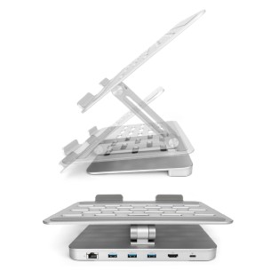 Supporto Regolabile - per Notebook e Tablet - con 6 Porte tra USB-C/USB, HDMI e di Rete 2