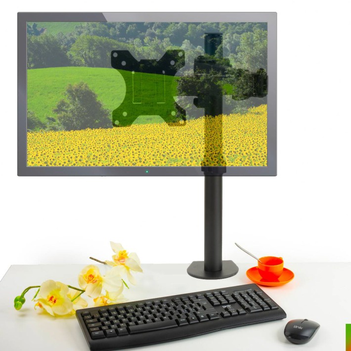 Supporto da Tavolo Singolo per Monitor - con Morsa - da 13" a 32" - fino a 8 kg - con due Snodi