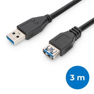 Cavo Extender Usb 3.0 - con Connettori A/A M/F - 3 m - Nero