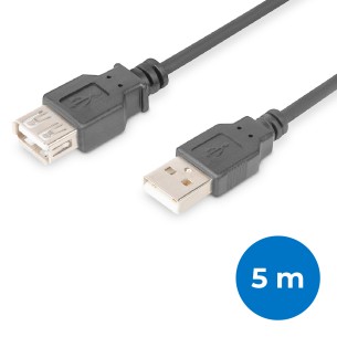 Cavo Extender Usb 2.0 - con Connettori A/A M/F - 5 m - Nero