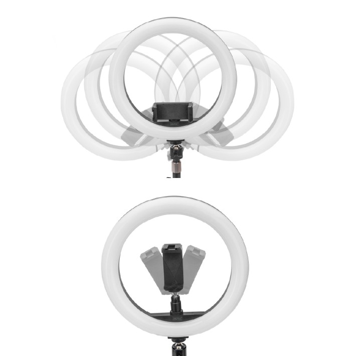 Luce LED ad Anello 33 cm - 1600 Lumen - con Supporto da Tavolo