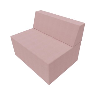 C2100244V04 Pouf Jazz in Tessuto Era con Schienale e Base Rettangolare - Dimensioni 80 x 60 x 65 cm - Colore Rosa C24
