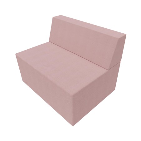 C2100244V04 Pouf Jazz in Tessuto Era con Schienale e Base Rettangolare - Dimensioni 80 x 60 x 65 cm - Colore Rosa C24