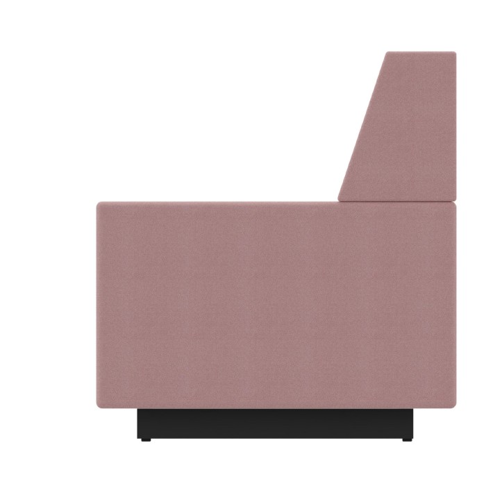 C2100244V04 Pouf Jazz in Tessuto Era con Schienale e Base Rettangolare - Dimensioni 80 x 60 x 65 cm - Colore Rosa C24