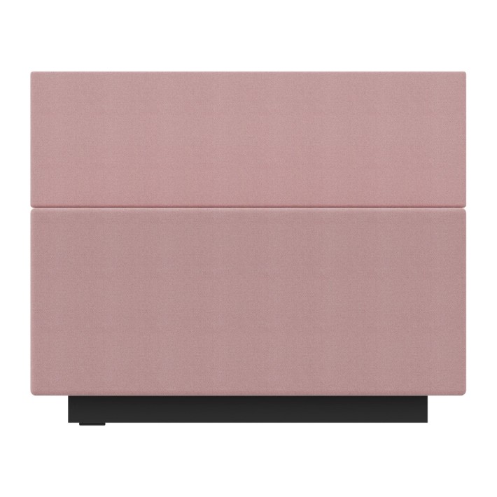 C2100244V04 Pouf Jazz in Tessuto Era con Schienale e Base Rettangolare - Dimensioni 80 x 60 x 65 cm - Colore Rosa C24