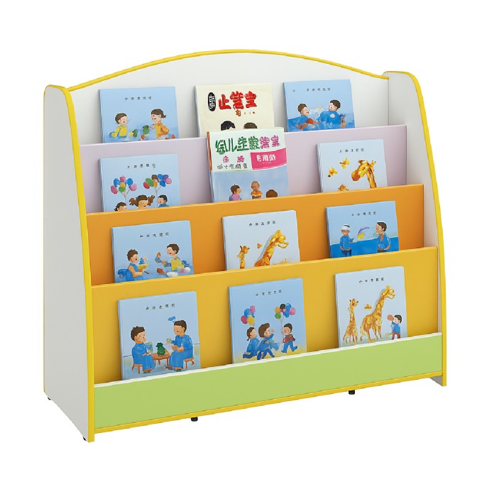 Libreria Infanzia in Legno con 4 Scomparti - Dimensioni 120 x 30 x 90 cm