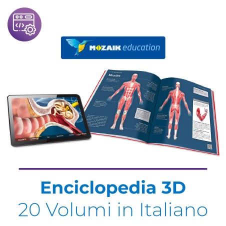 MOZAIK EDUCATION Enciclopedia 3D - 20 Volumi in Italiano  - Include sia Libri che Manuali Digitali