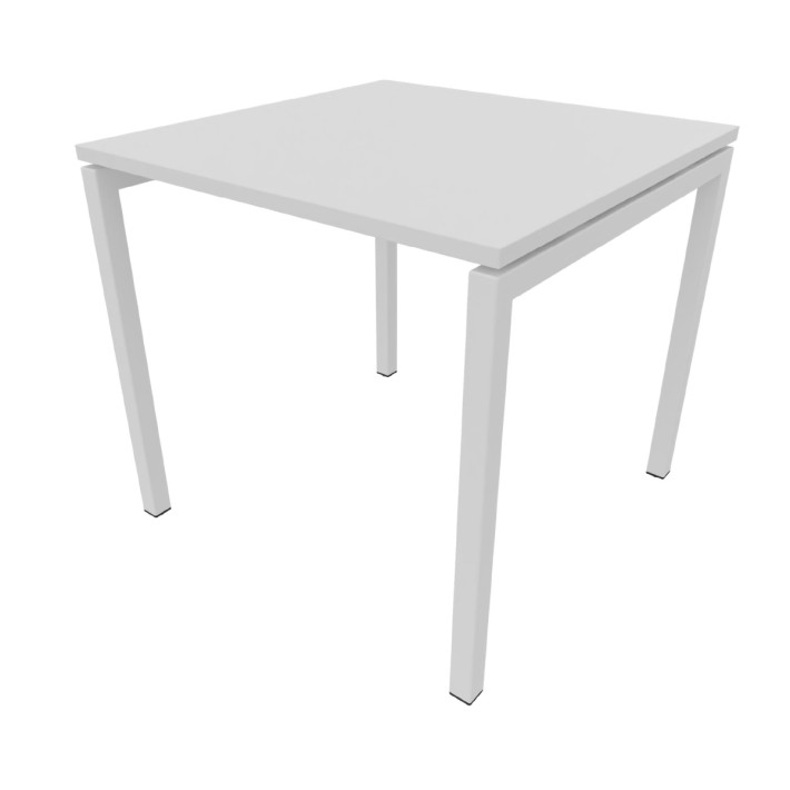 Tavolo Quadrato Nova U in Melaminico - Dimensioni 80 x 80 x 74 h - Colore Piano Bianco - Colore Struttura Bianco